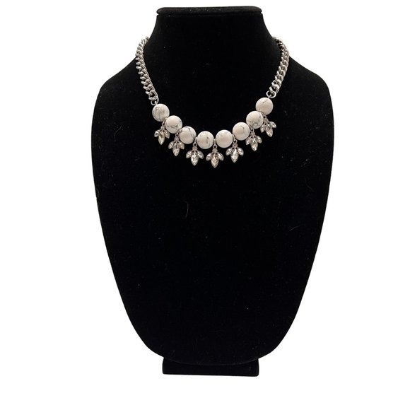 Adornable U Silver White Marble Rhinestone Reversible Statement Classic … - Picture 11 of 16